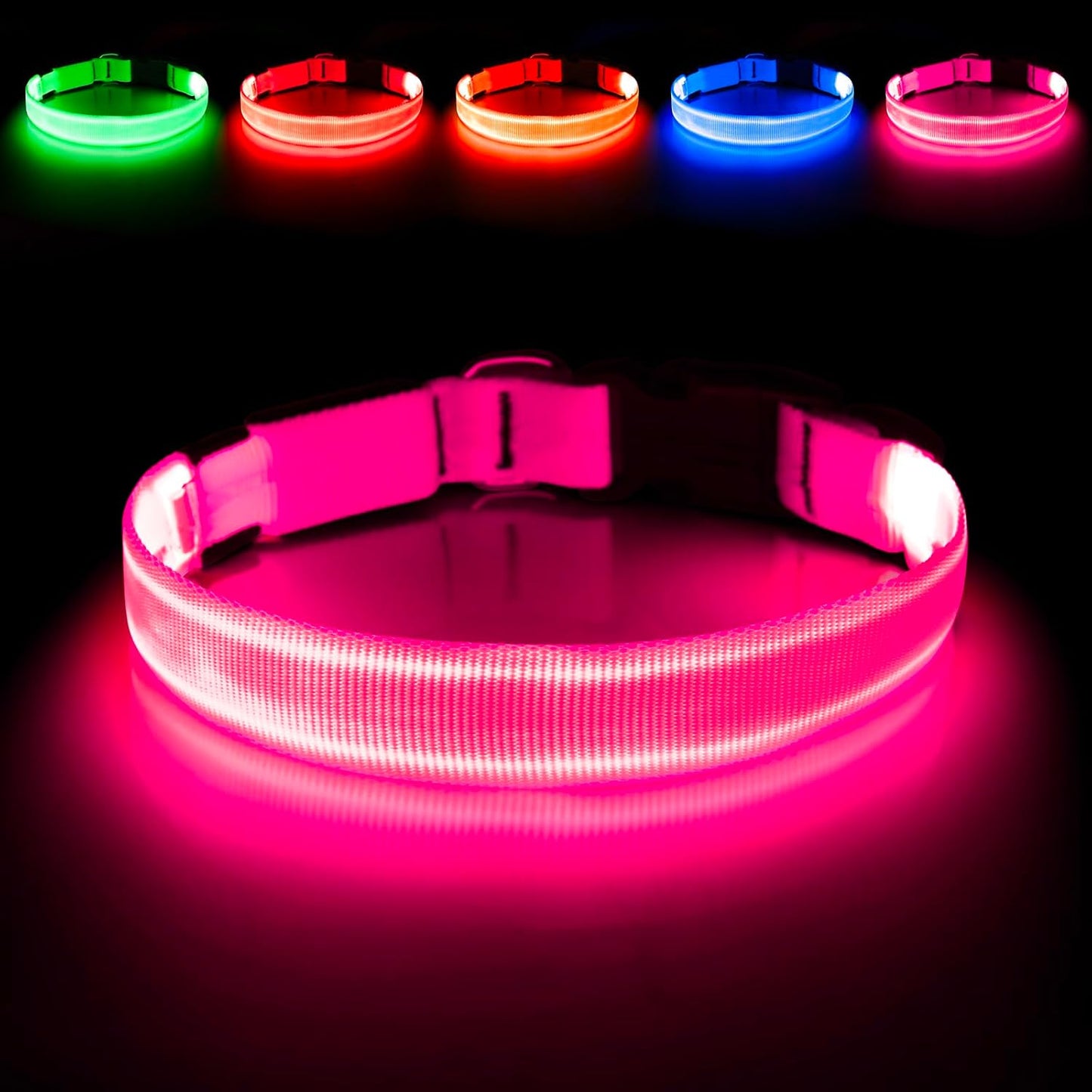 Glow Safe LED Dog Collar - USB Rechargeable