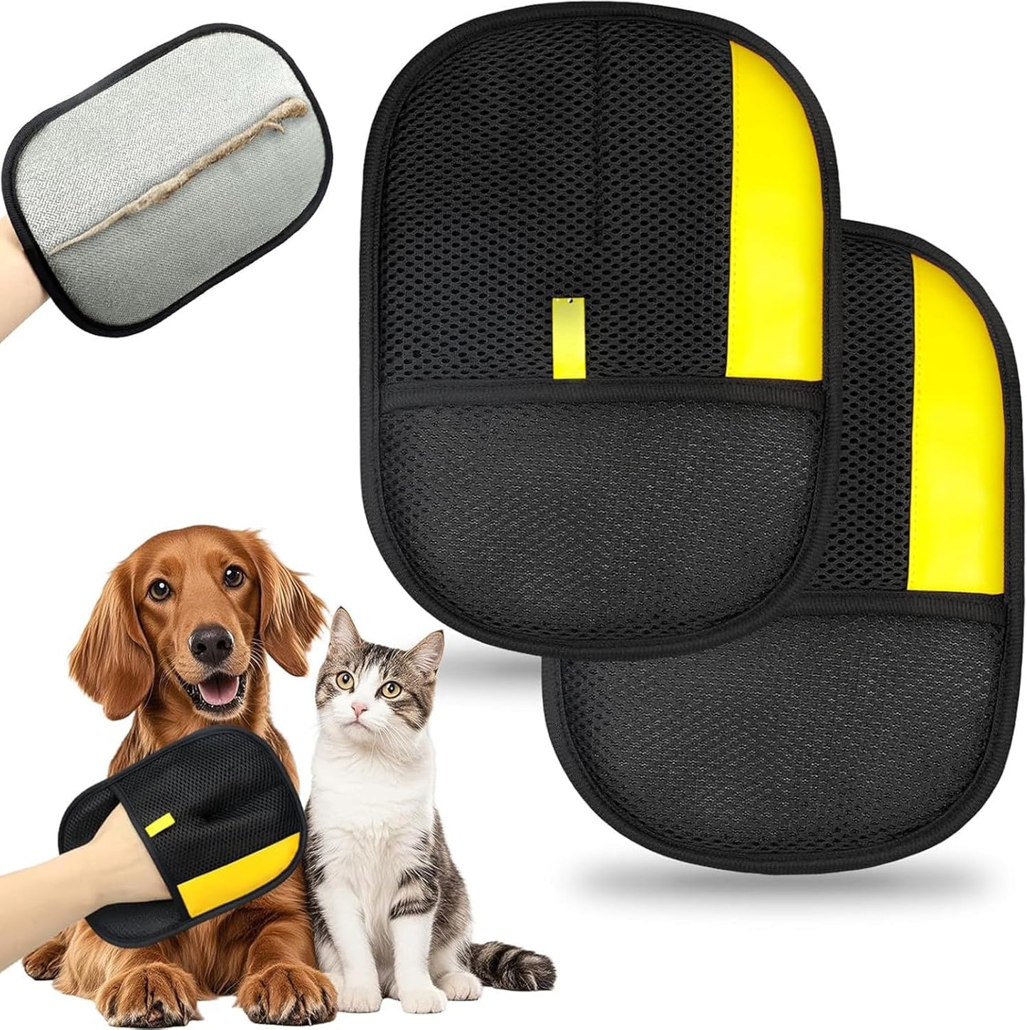 Fur Magnet Hair Remover Gloves - 2 Pack