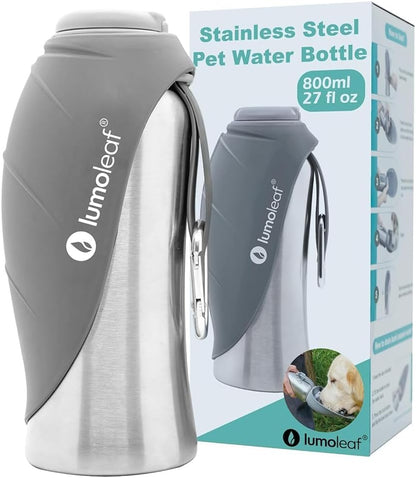 Steel Leaf 800ml Dog Water Bottle