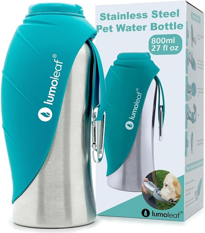 Steel Leaf 800ml Dog Water Bottle