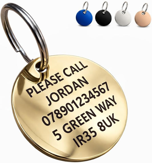 Engraved Stainless Steel Pet ID Tag