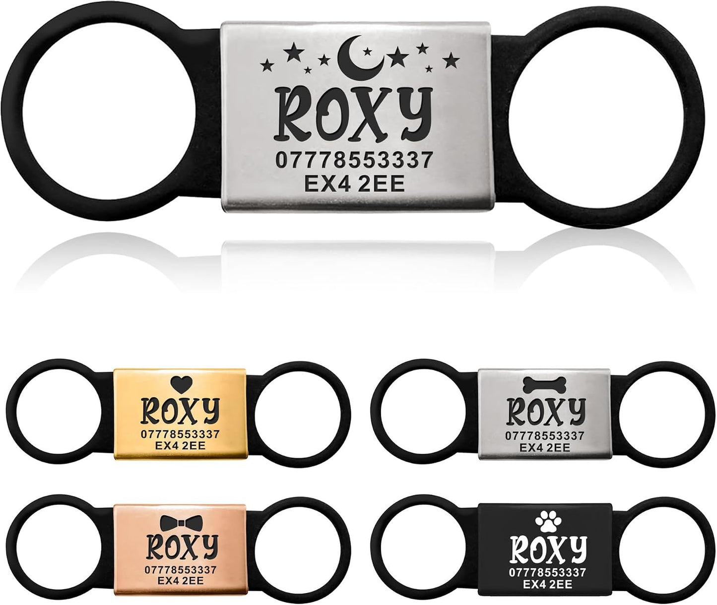 Silent Slide-On Engraved Collar Tag