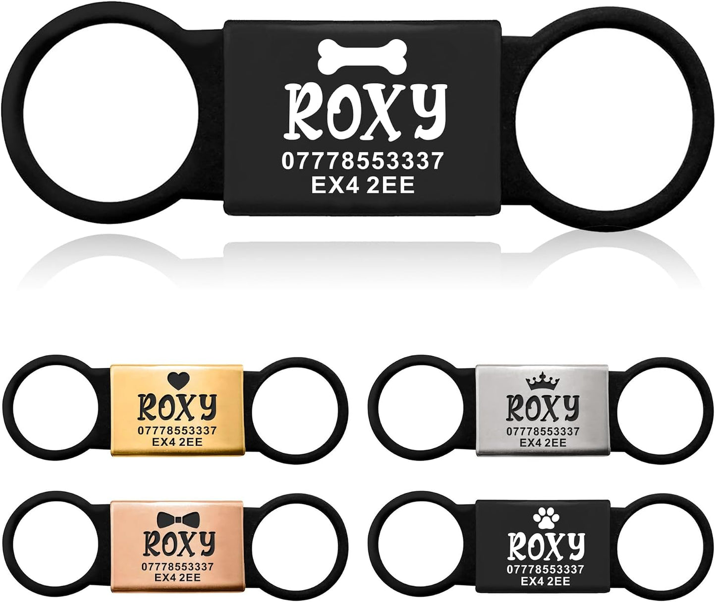 Silent Slide-On Engraved Collar Tag