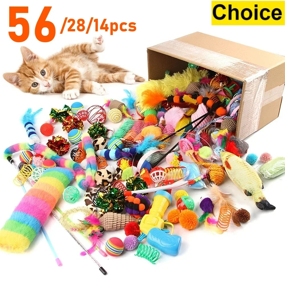 Cat Toys Mixed Pack 56/28/14pcs