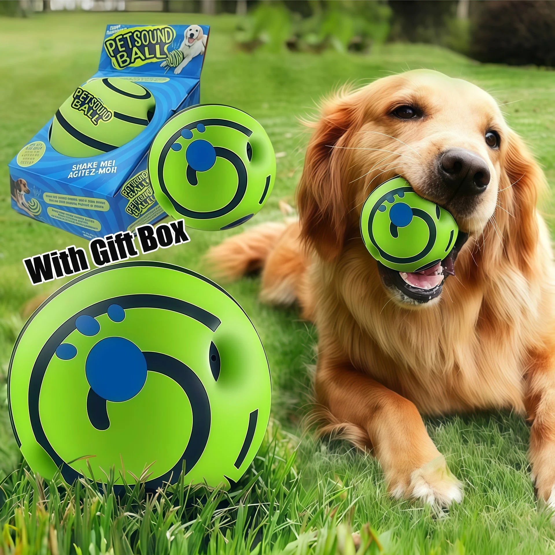 CHUS PET STORE™ Wobble & Giggle Glow Ball Dog Toy