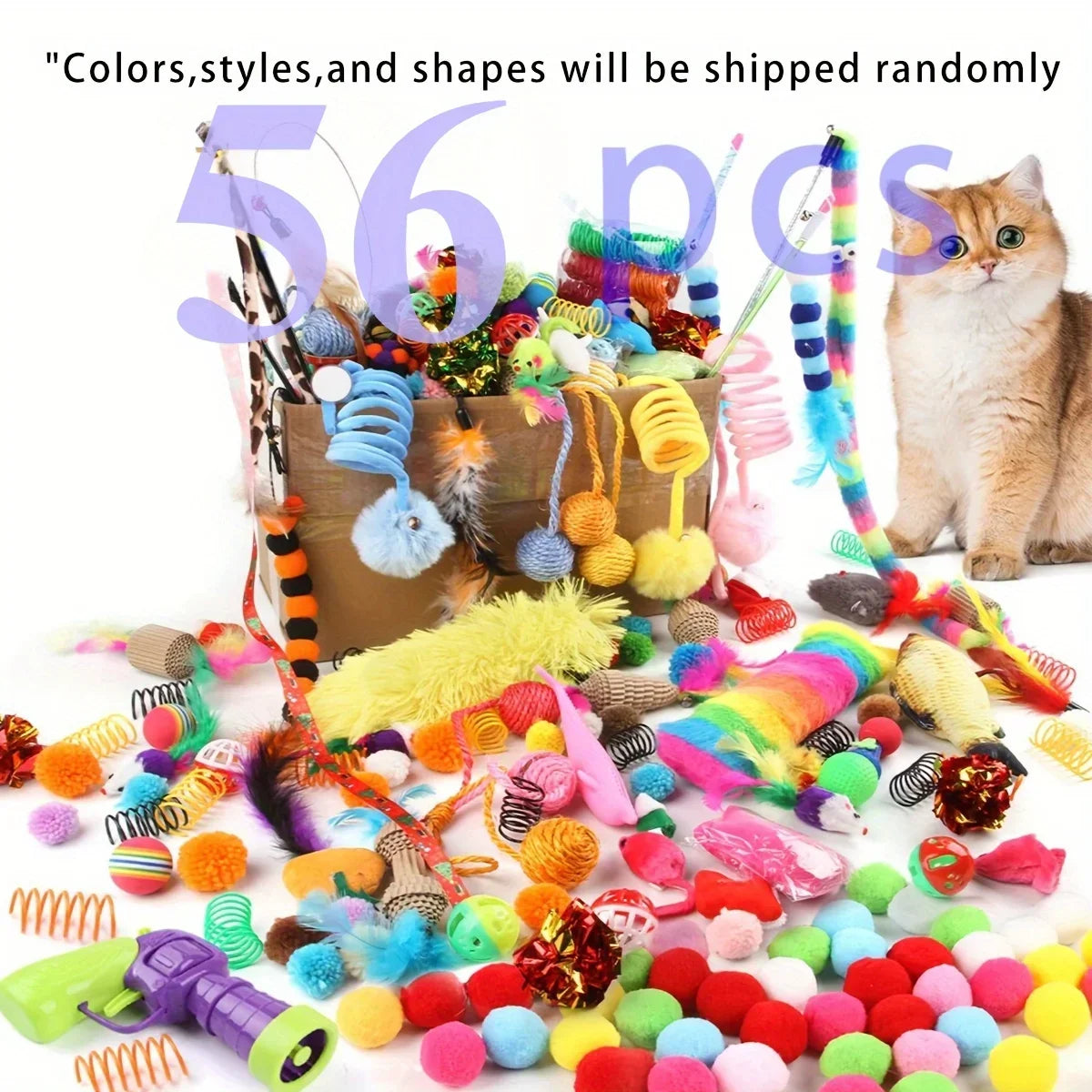 Cat Toys Mixed Pack 56/28/14pcs