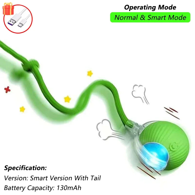 CHUS PET STORE™ Smart Rolling Cat Ball with Teaser Tail