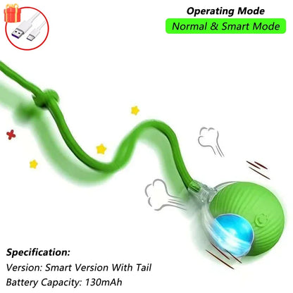 CHUS PET STORE™ Smart Rolling Cat Ball with Teaser Tail