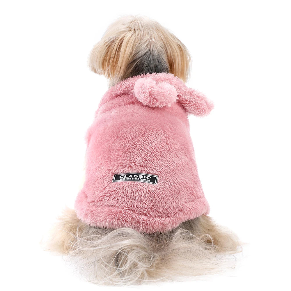 Rabbit Ears Warm Plush Dog Coat